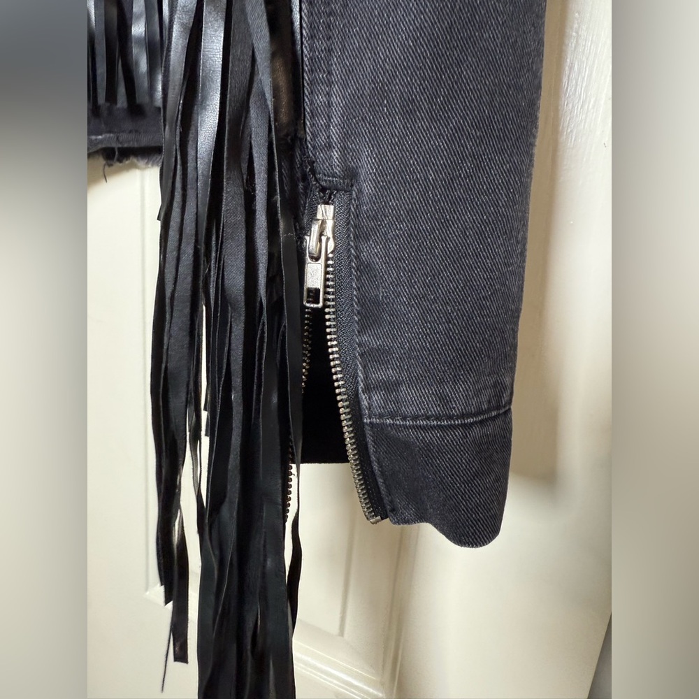 Vervet Black‎ Denim Fringe Jacket - Picture 8 of 10
